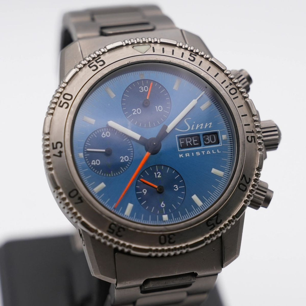 Sinn 203 Ti Chronograph Automatik Sinn-Rechnung + 1x Titanband Zifferblatt 303 Yukon Kristall