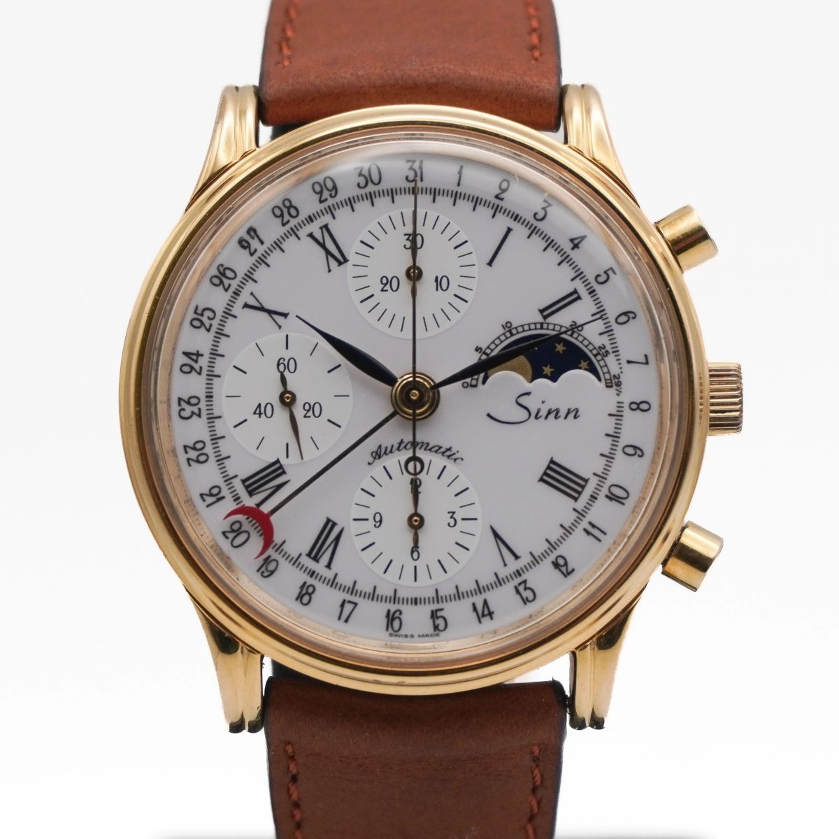 Sinn Chronograph Vollkalender 38mm Weiß 77990 Automatik
