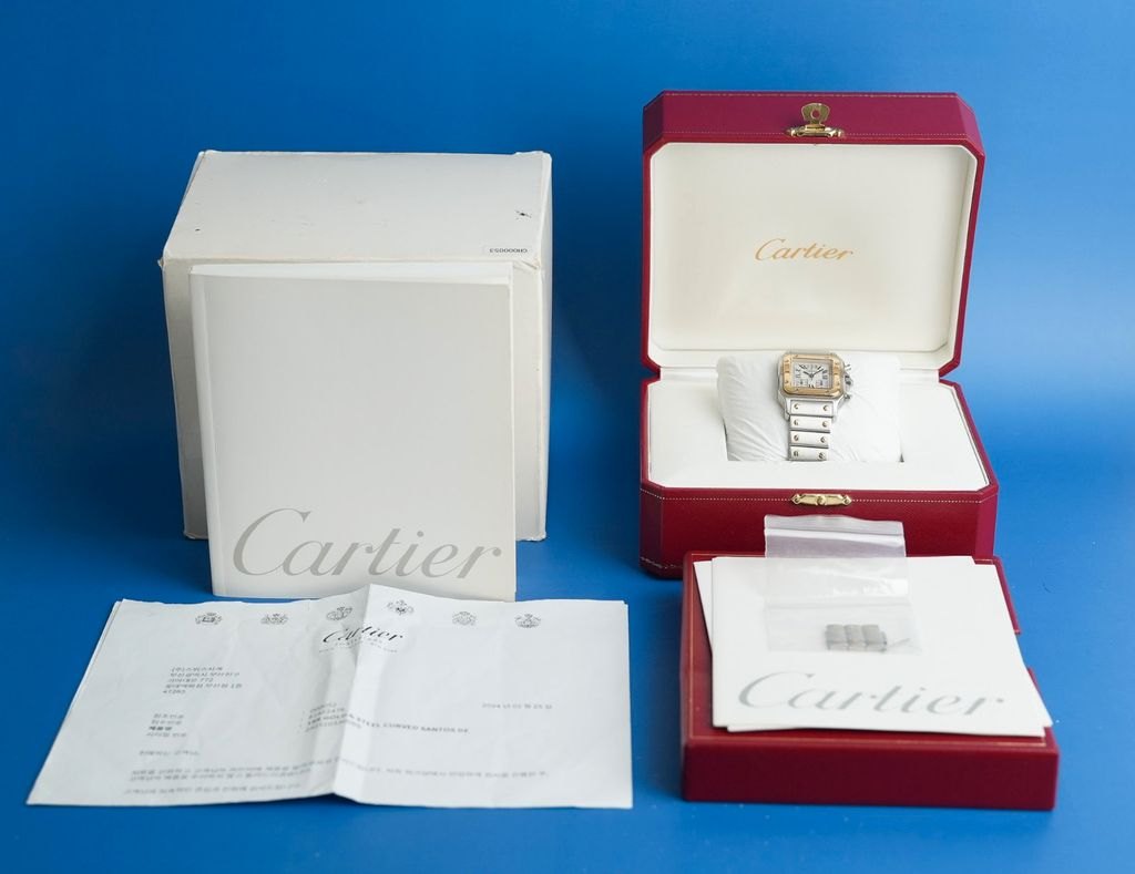 Cartier Santos Galbée Chronograph Lieferumfang mit Cartier-Box, Umkarton und Unterlagen