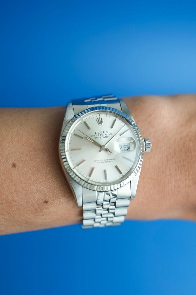 Rolex Datejust 36 mm frontal am Handgelenk