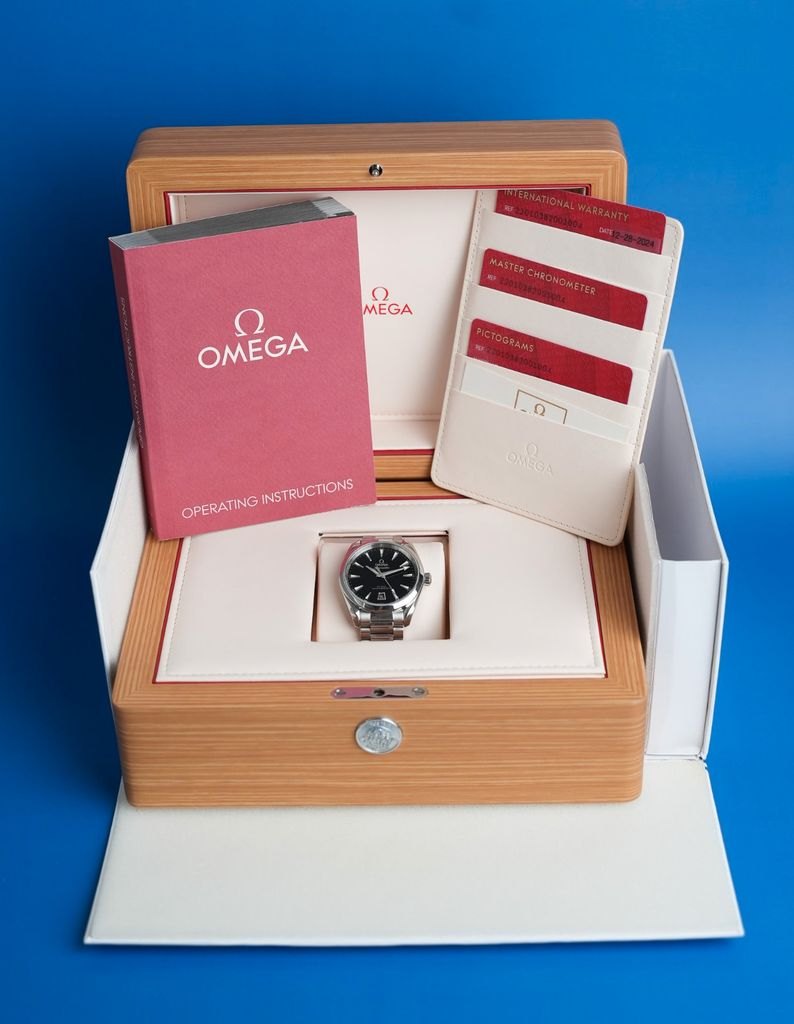 Omega Seamaster Aqua Terra Full Set mit originaler Omega-Holzbox und Papieren