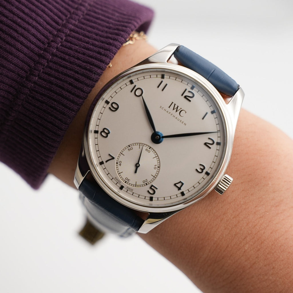 IWC Portugieser Automatic 40 Uhr frontal am Handgelenk