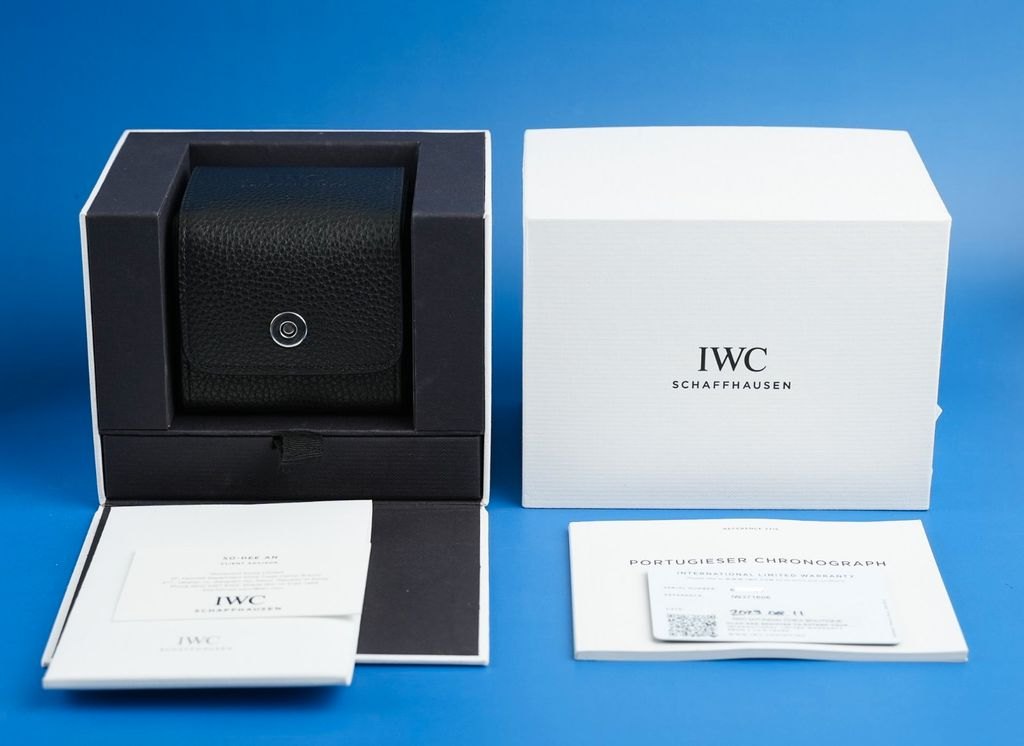 IWC Portugieser Chronograph 41 Full Set mit IWC-Reisebox, Umkarton und Unterlagen