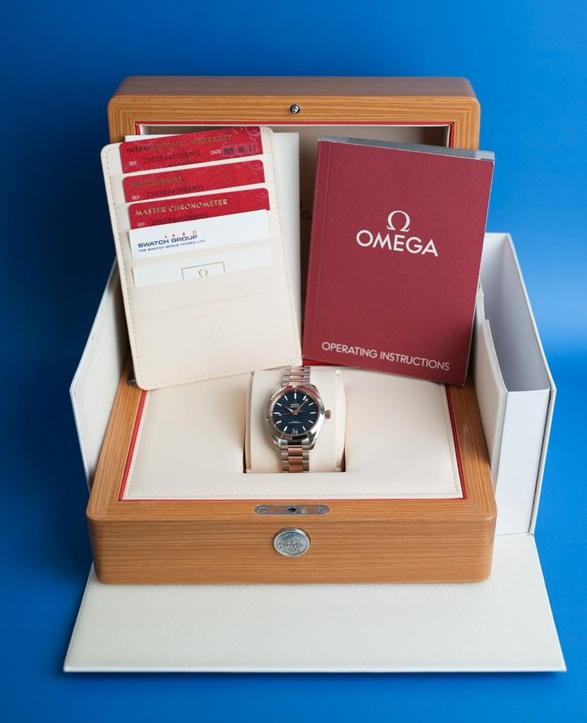 Omega Seamaster Aqua Terra Full Set mit originaler Omega-Holzbox und Papieren