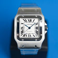 Cartier Santos Galbée XL W20098D6, Frontansicht weißes Zifferblatt