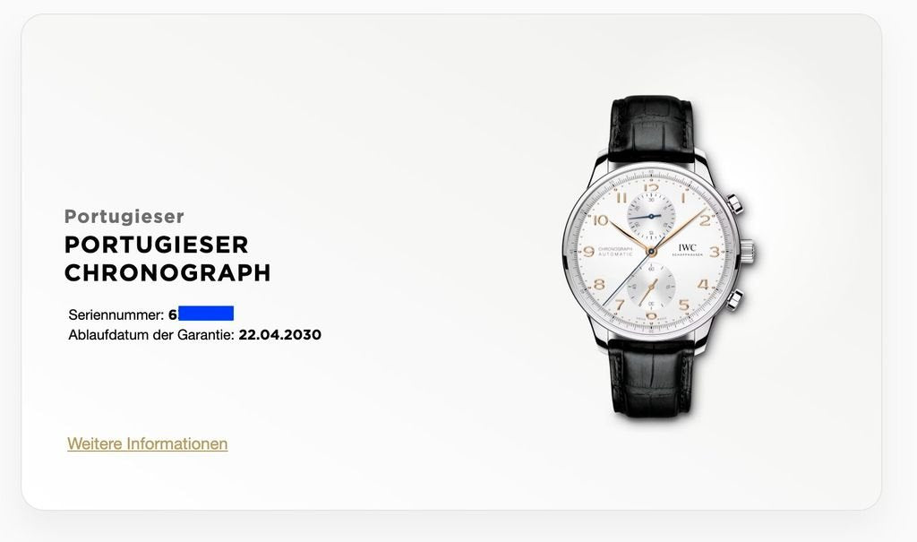 IWC Portugieser Chronograph Zifferblatt Ansicht 8