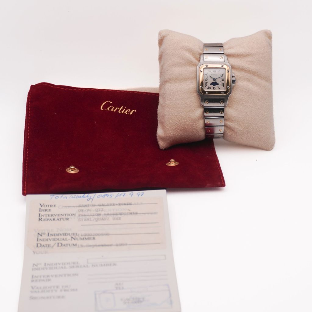 Cartier Santos Galbee Stahl/Gold Full Set mit Cartier-Etui, Beutel und Papieren