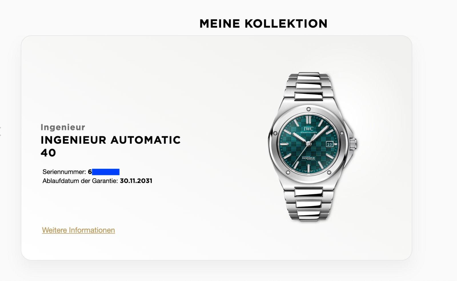 IWC Ingenieur Automatic Aqua Green